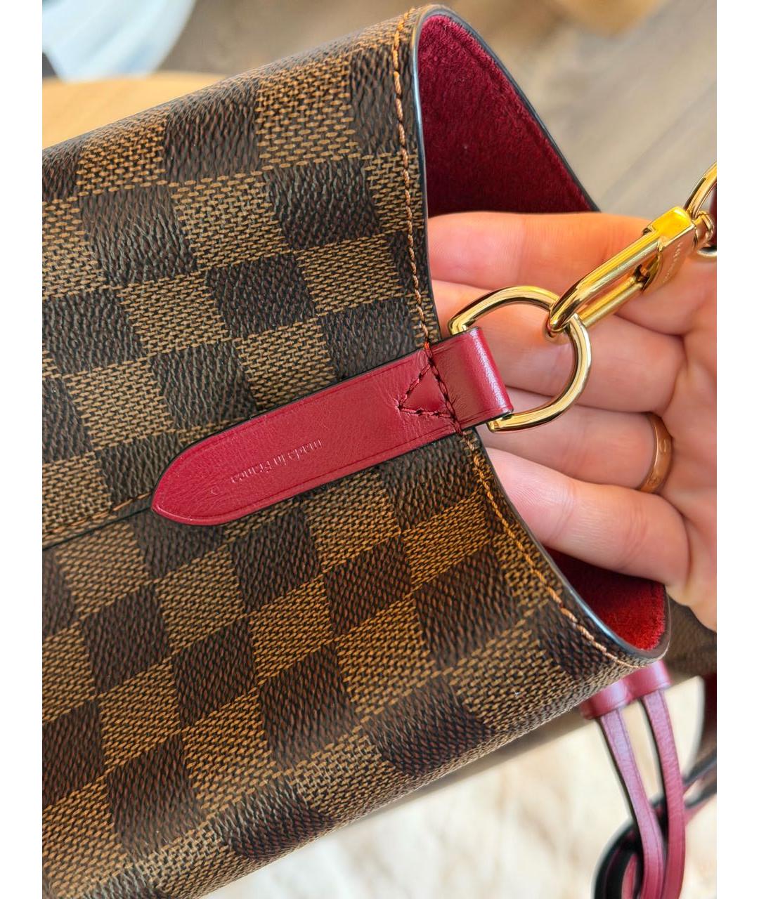 LOUIS VUITTON Коричневая кожаная сумка тоут, фото 6