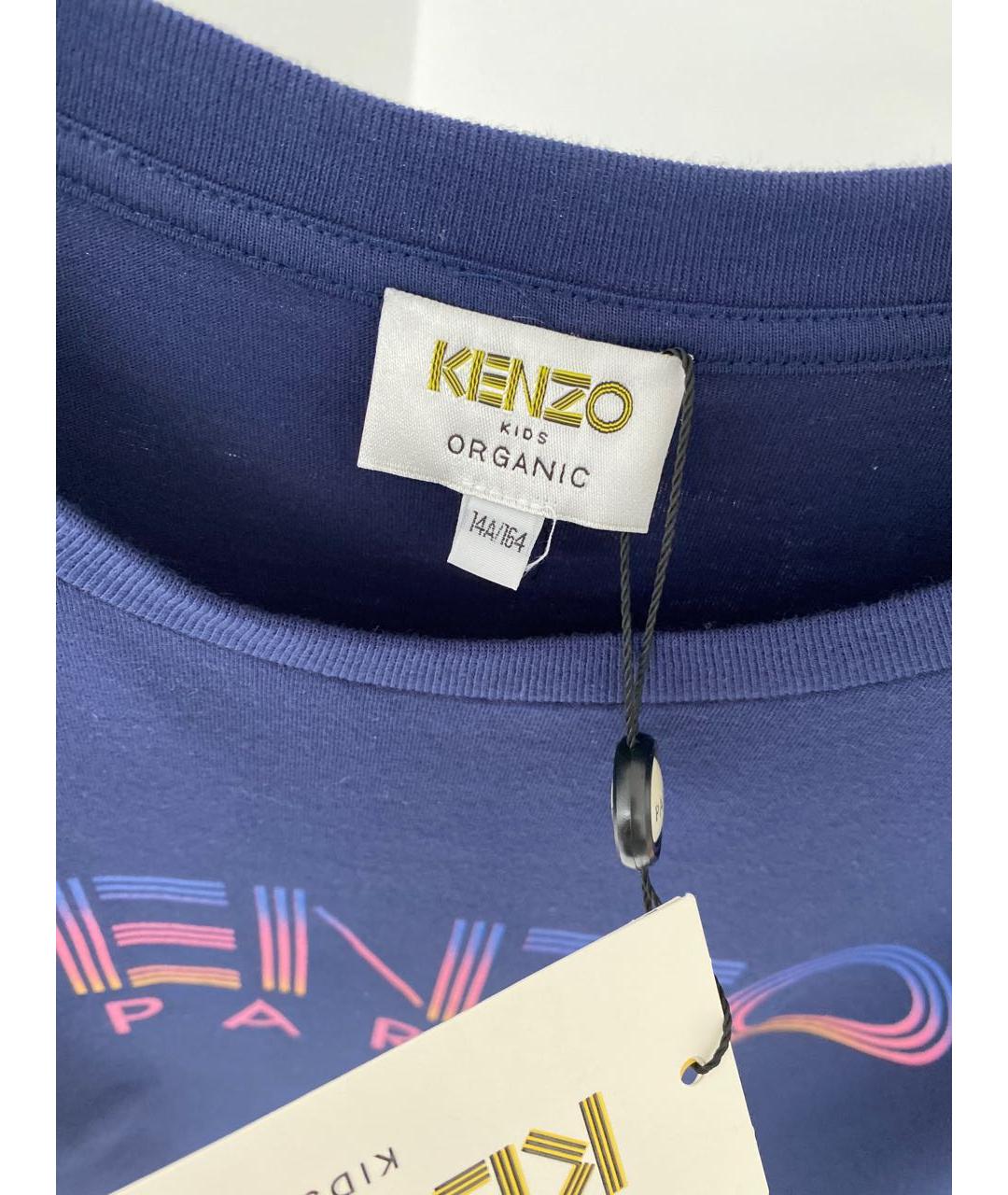 KENZO Темно-синий хлопковый детская футболка / топ, фото 3