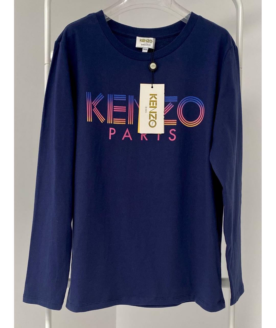 KENZO Темно-синий хлопковый детская футболка / топ, фото 4