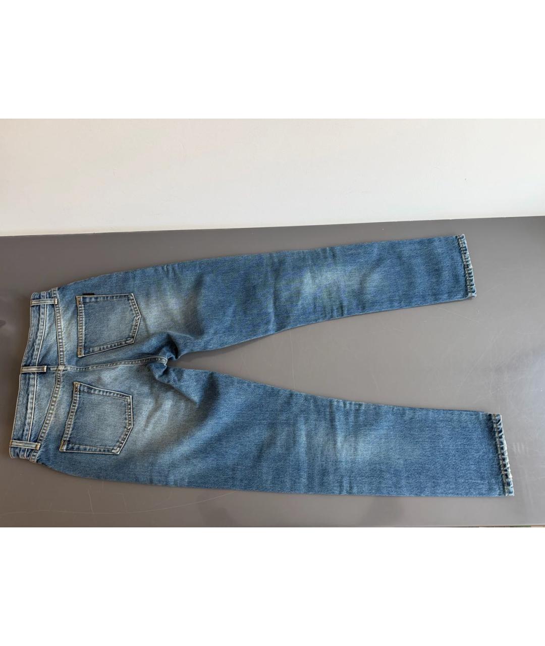 SAINT LAURENT Синие хлопковые джинсы слим, фото 2