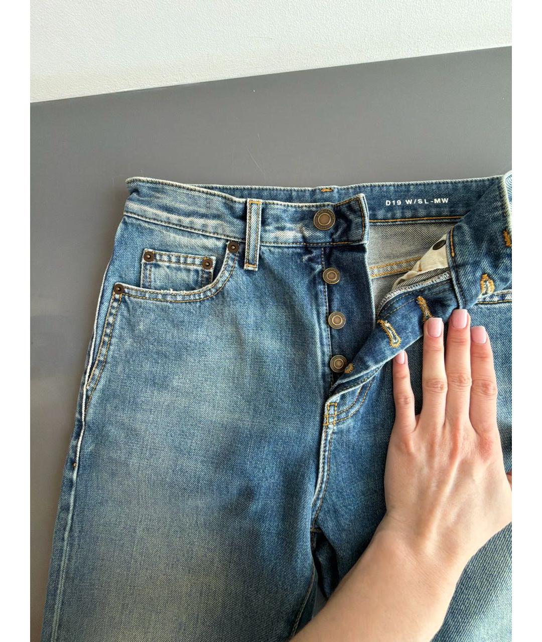 SAINT LAURENT Синие хлопковые джинсы слим, фото 5