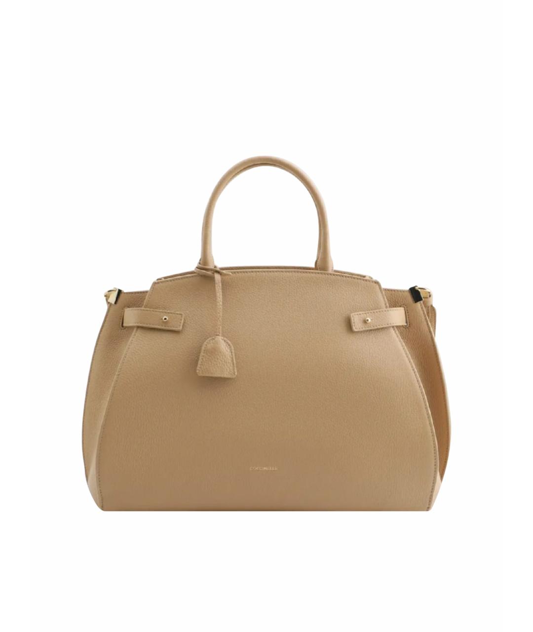 COCCINELLE Бежевая кожаная сумка тоут, фото 1