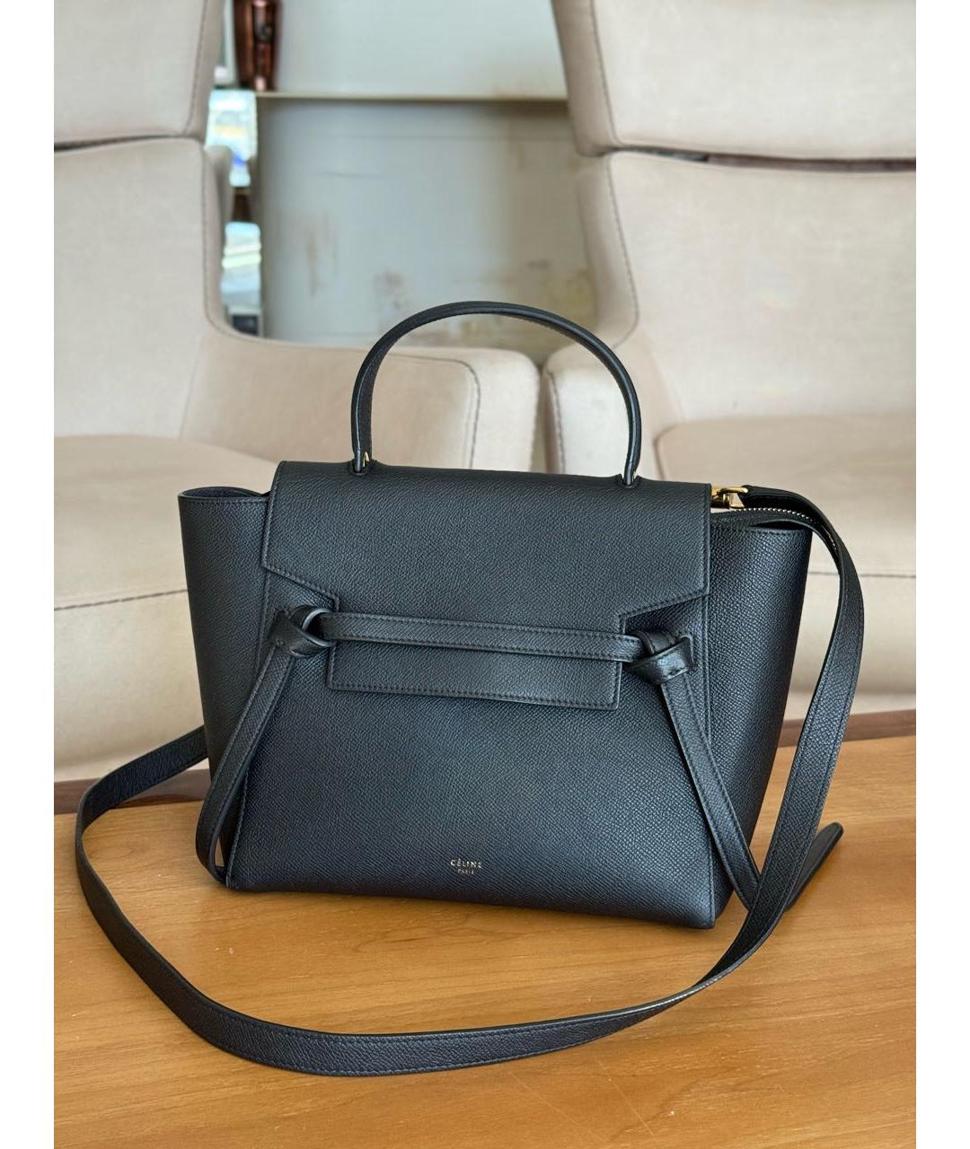 CELINE Черная кожаная сумка через плечо, фото 2