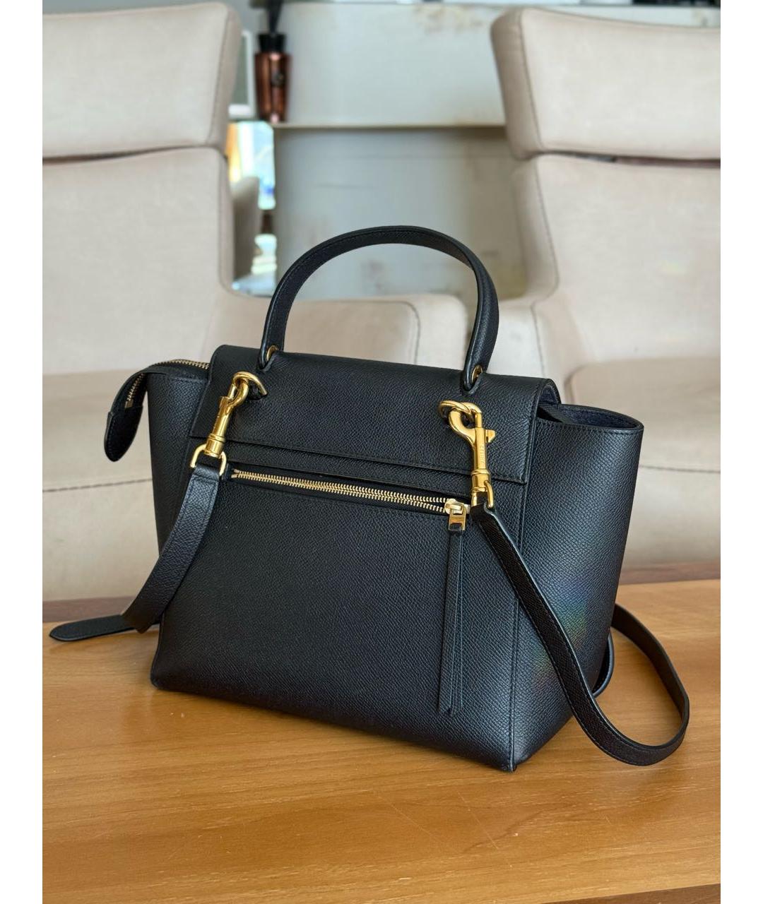 CELINE Черная кожаная сумка через плечо, фото 4