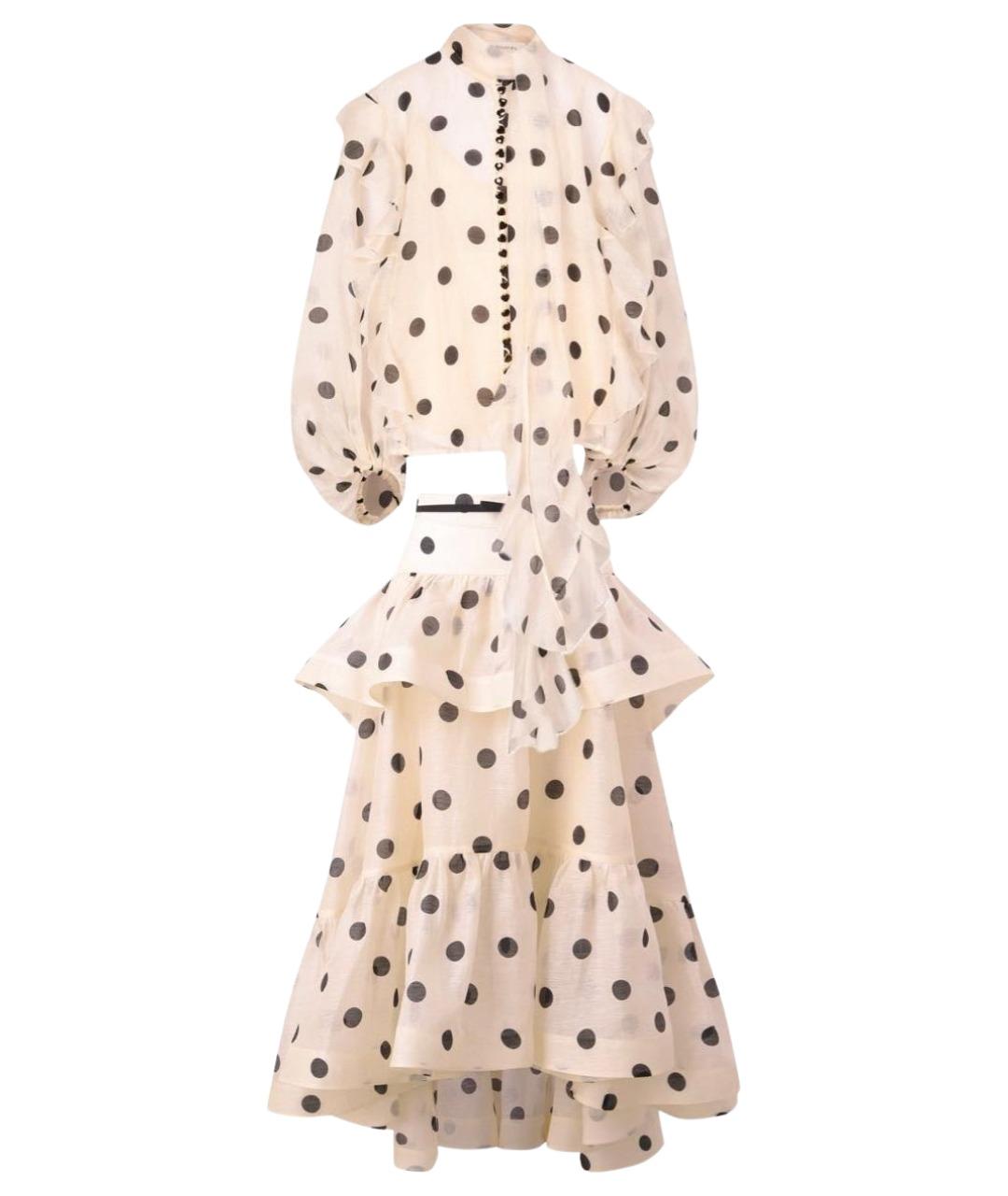 ZIMMERMANN Бежевый льняной костюм с юбками, фото 1