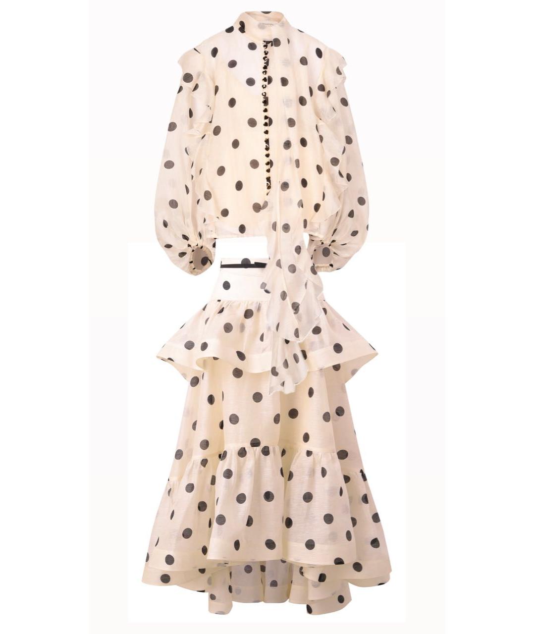 ZIMMERMANN Бежевый льняной костюм с юбками, фото 9