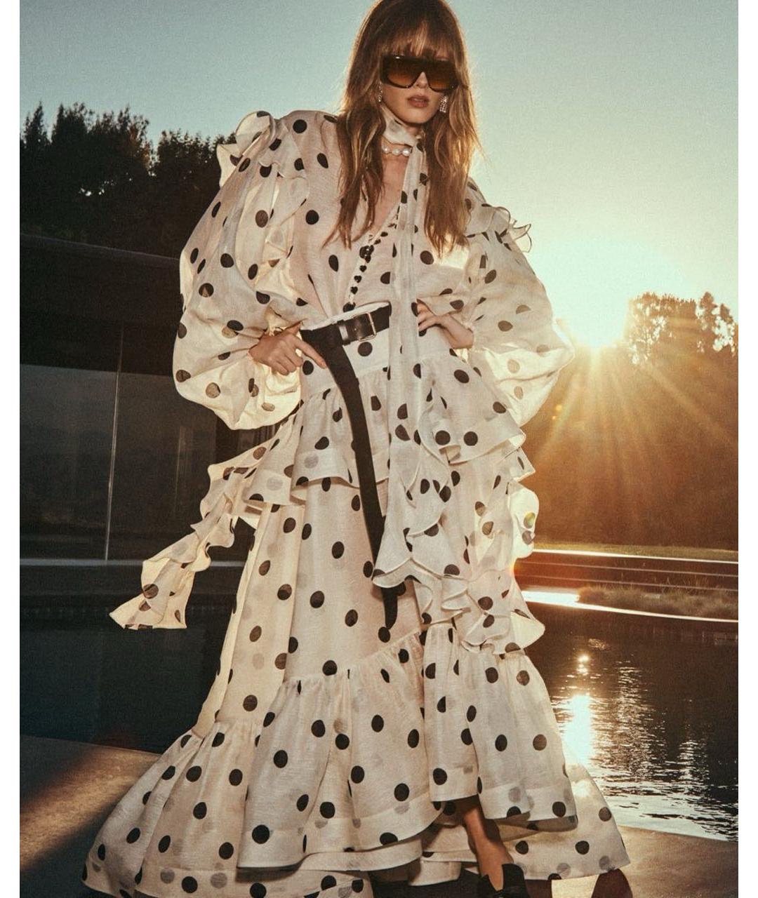 ZIMMERMANN Бежевый льняной костюм с юбками, фото 4