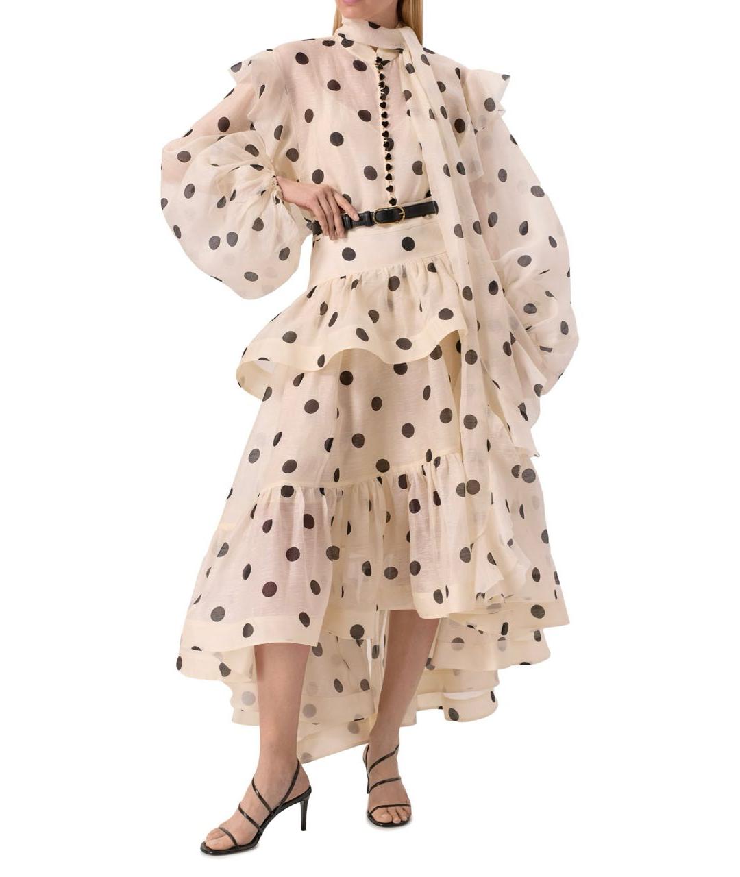 ZIMMERMANN Бежевый льняной костюм с юбками, фото 5