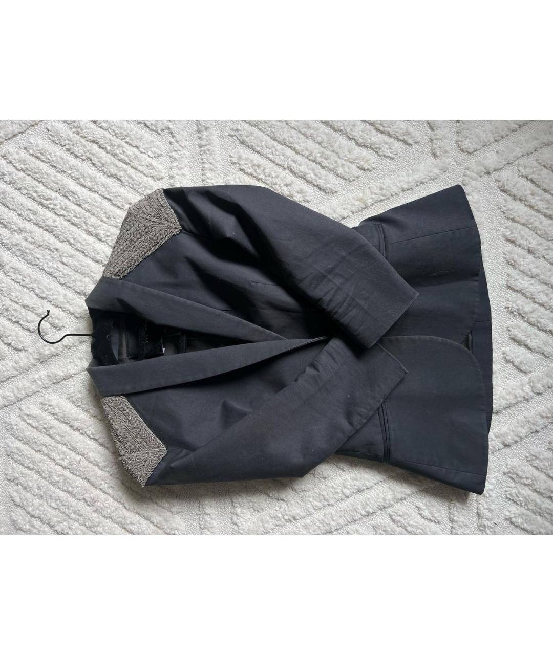 JAY AHR Серый хлопко-эластановый жакет/пиджак, фото 4