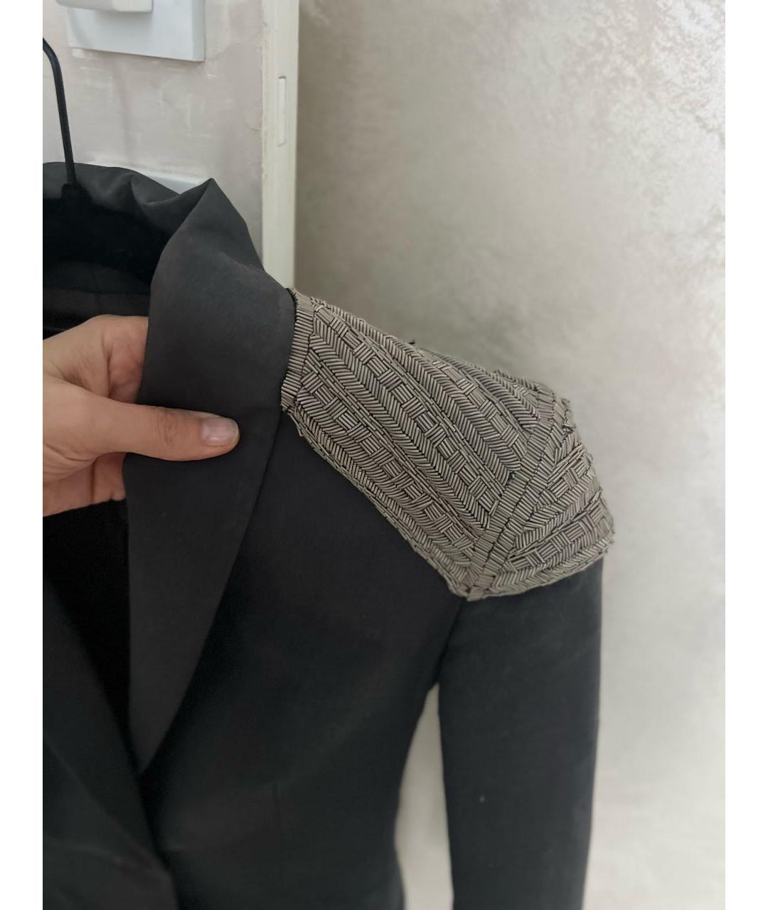 JAY AHR Серый хлопко-эластановый жакет/пиджак, фото 5