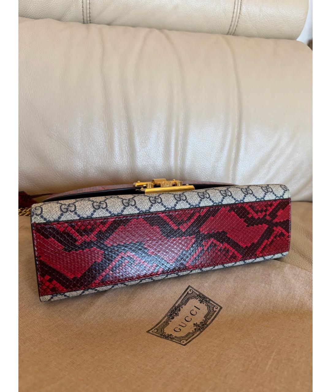 GUCCI Бордовая сумка через плечо из экзотической кожи, фото 7