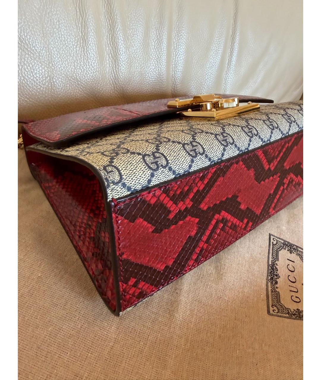 GUCCI Бордовая сумка через плечо из экзотической кожи, фото 6