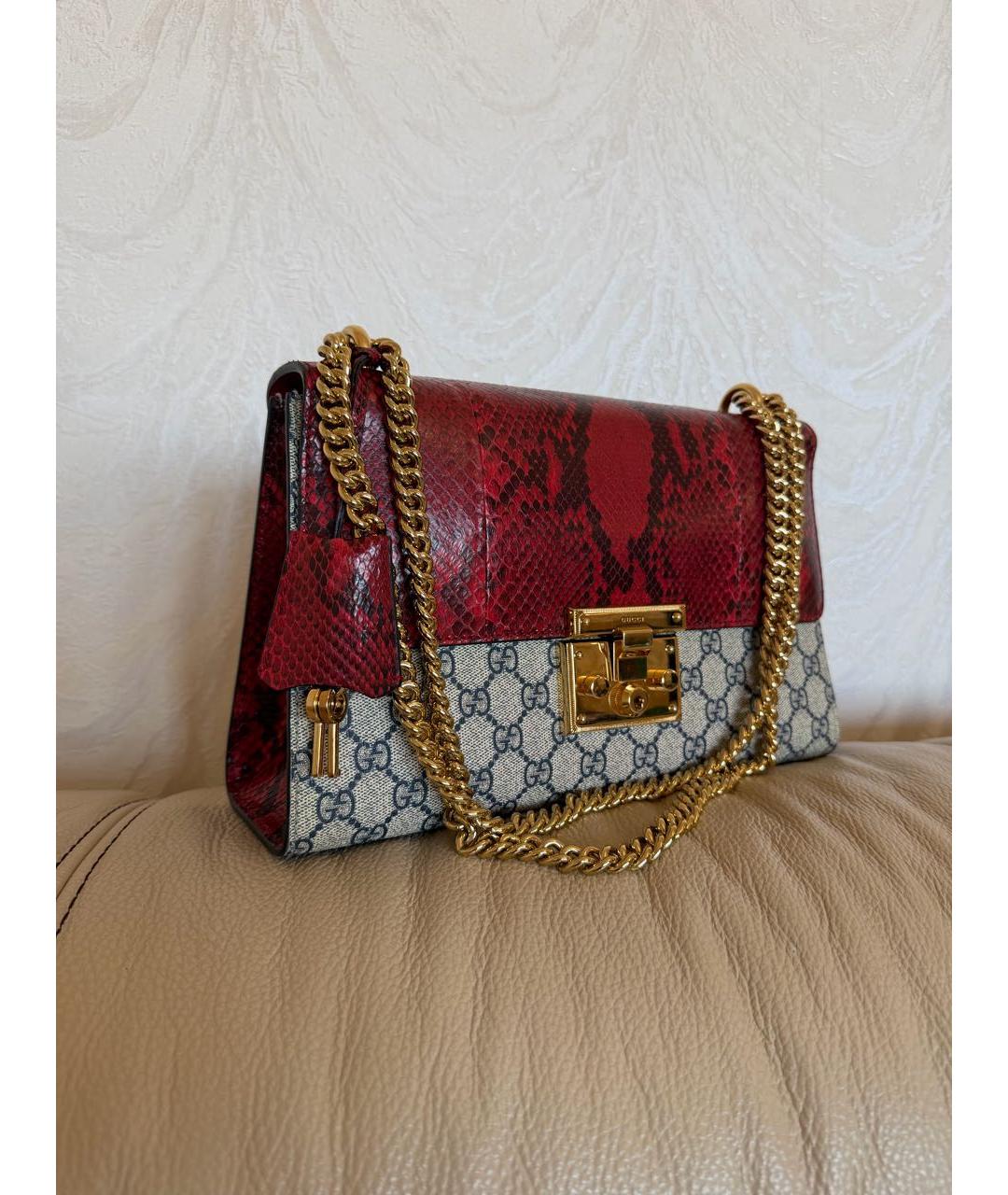 GUCCI Бордовая сумка через плечо из экзотической кожи, фото 2