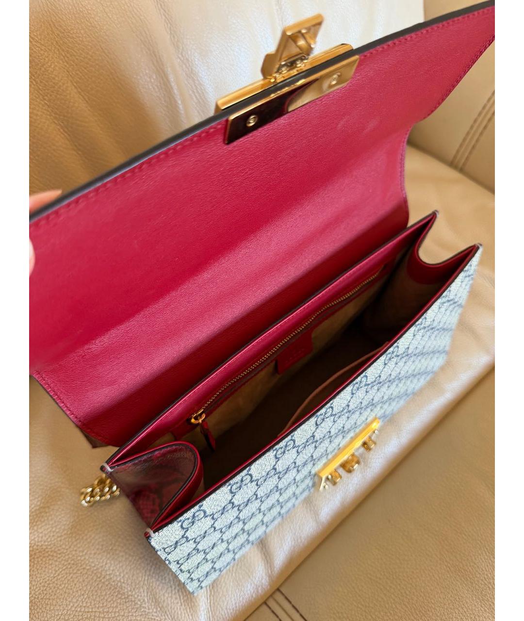 GUCCI Бордовая сумка через плечо из экзотической кожи, фото 4