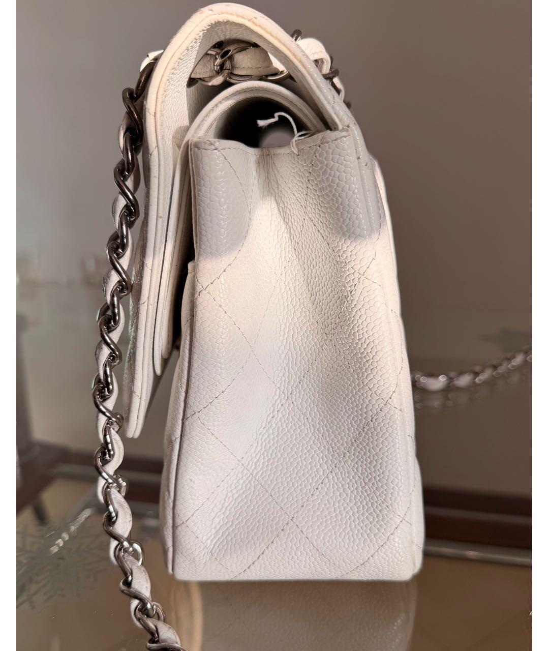 CHANEL Белая кожаная сумка через плечо, фото 6