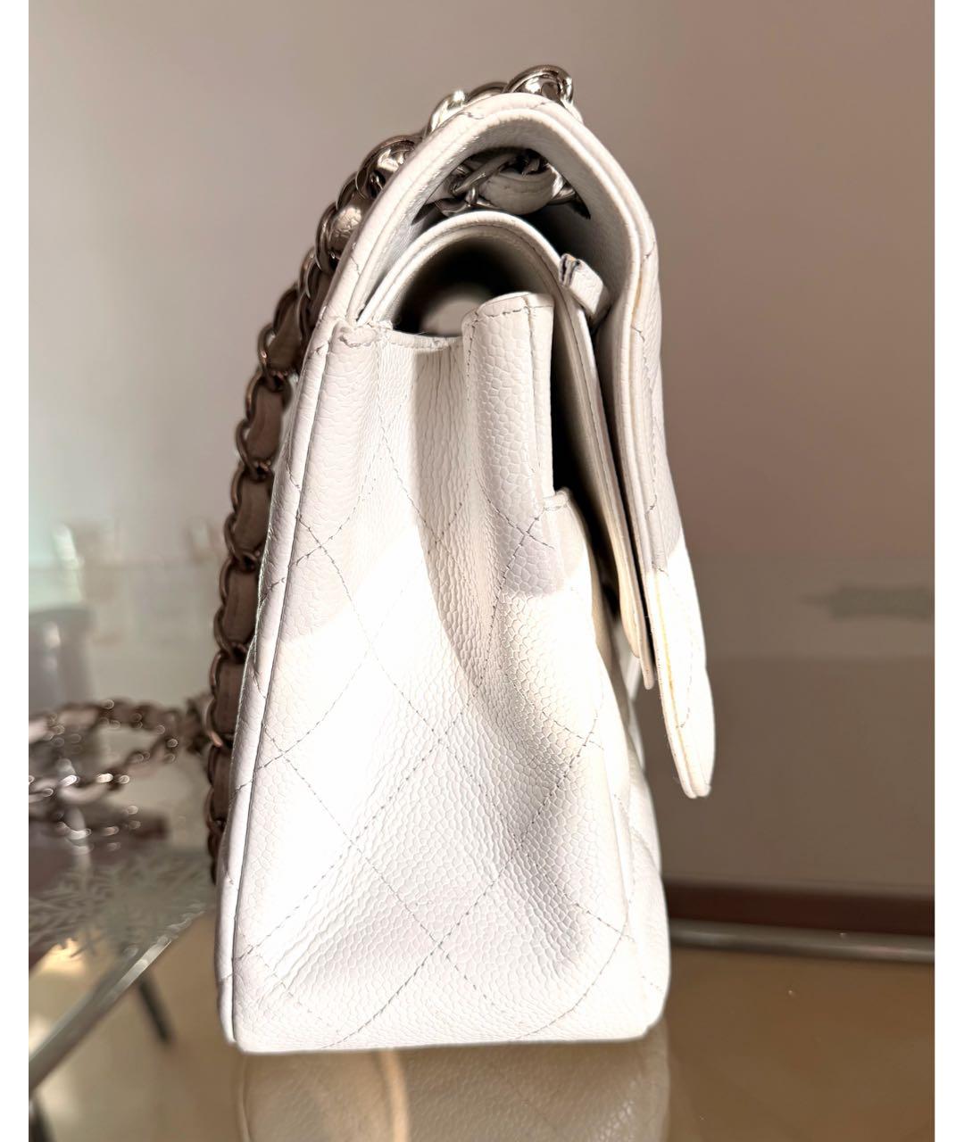 CHANEL Белая кожаная сумка через плечо, фото 7