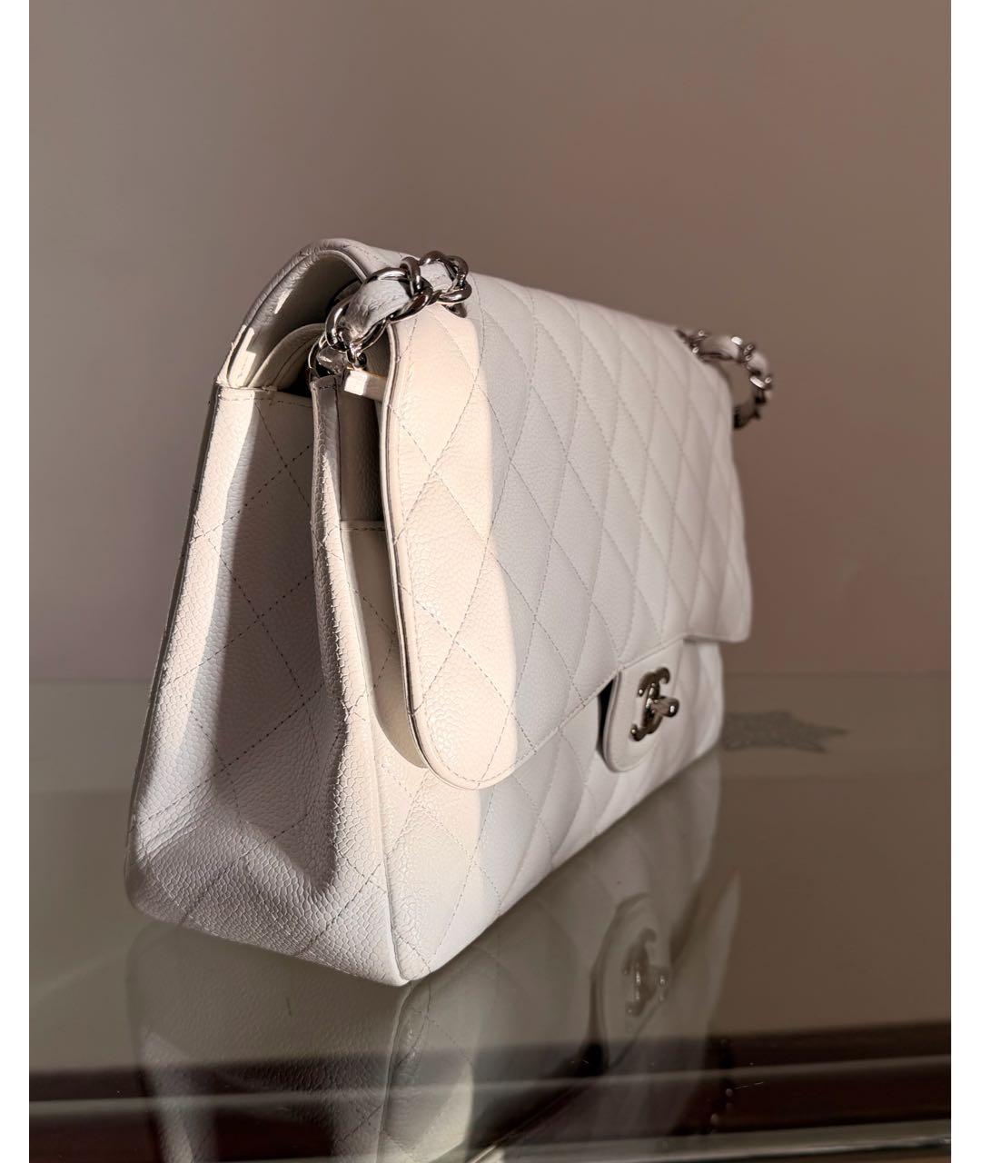 CHANEL Белая кожаная сумка через плечо, фото 2