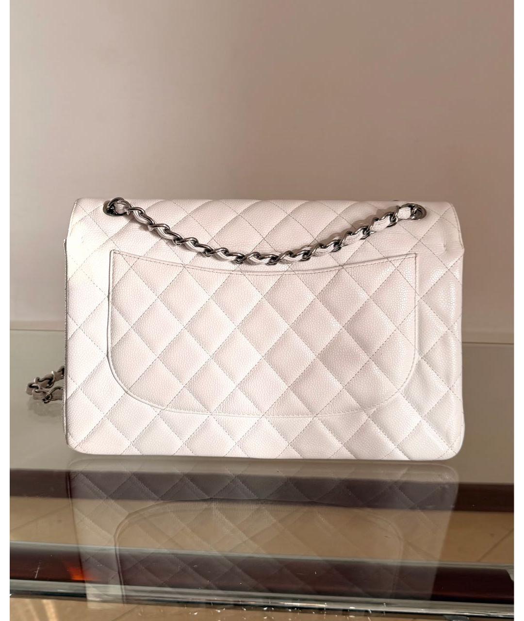 CHANEL Белая кожаная сумка через плечо, фото 3