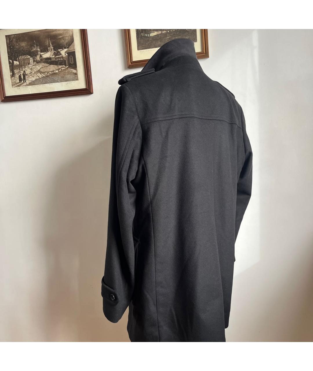 HUGO BOSS Черное шерстяное пальто, фото 2