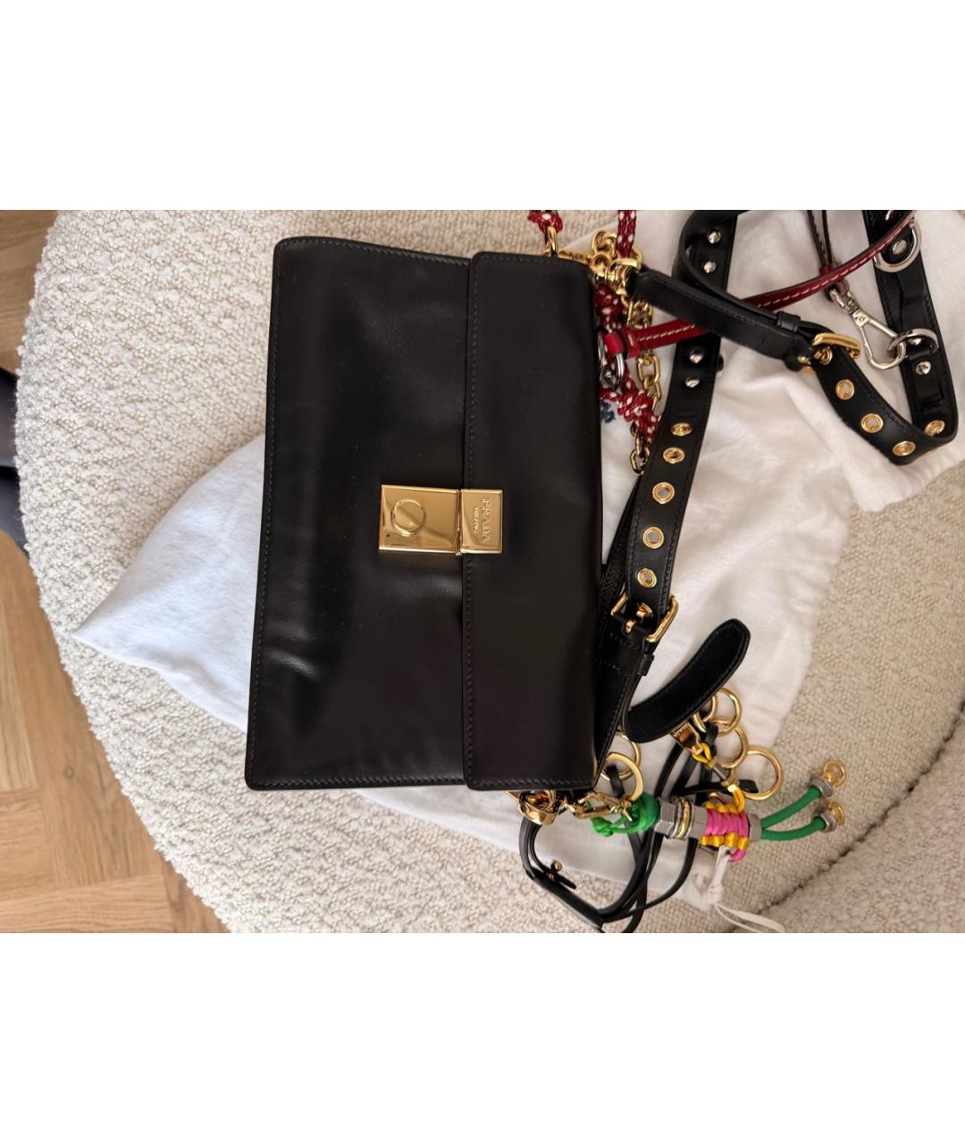 PRADA Черная кожаная сумка через плечо, фото 2