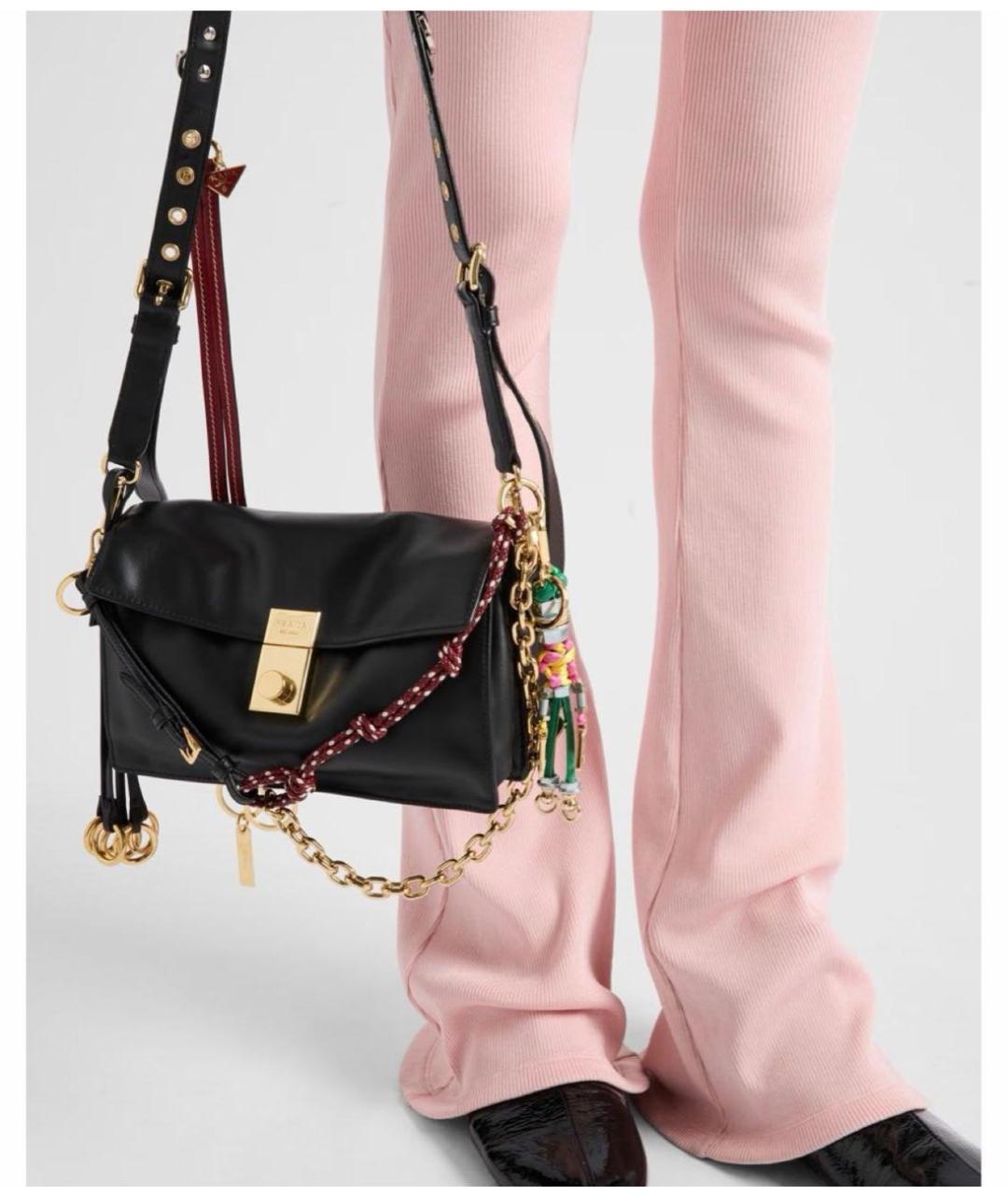 PRADA Черная кожаная сумка через плечо, фото 4