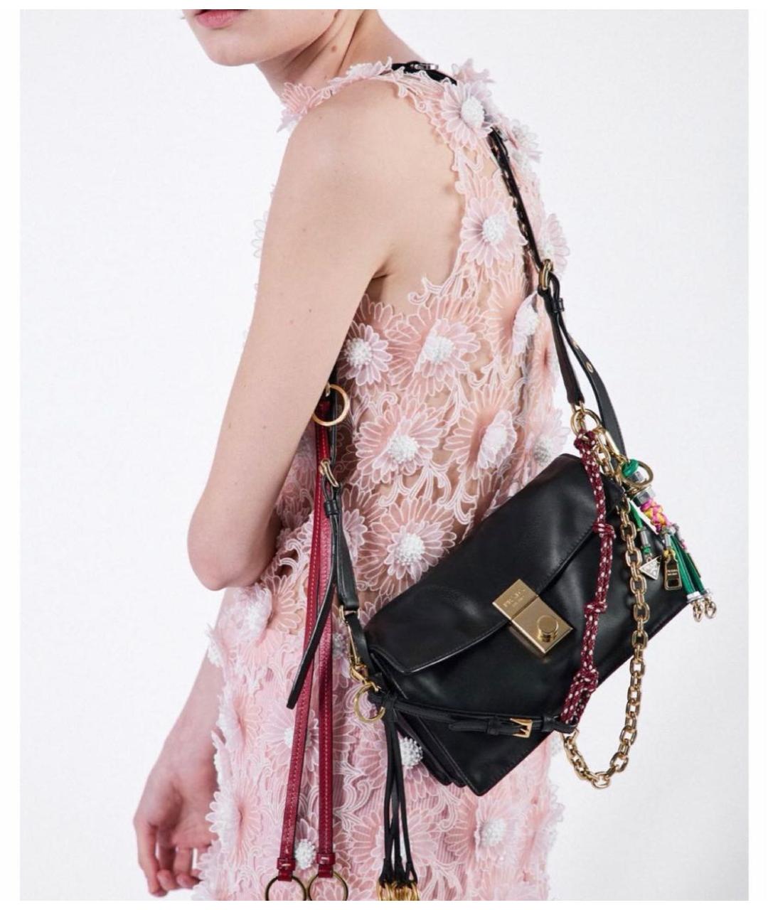 PRADA Черная кожаная сумка через плечо, фото 5