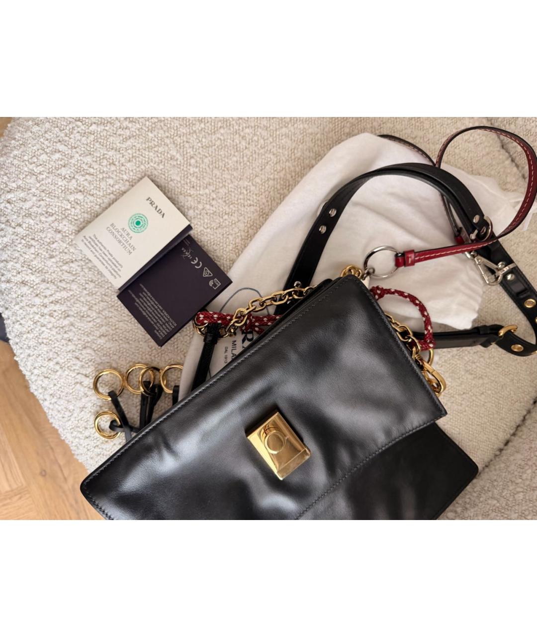 PRADA Черная кожаная сумка через плечо, фото 3