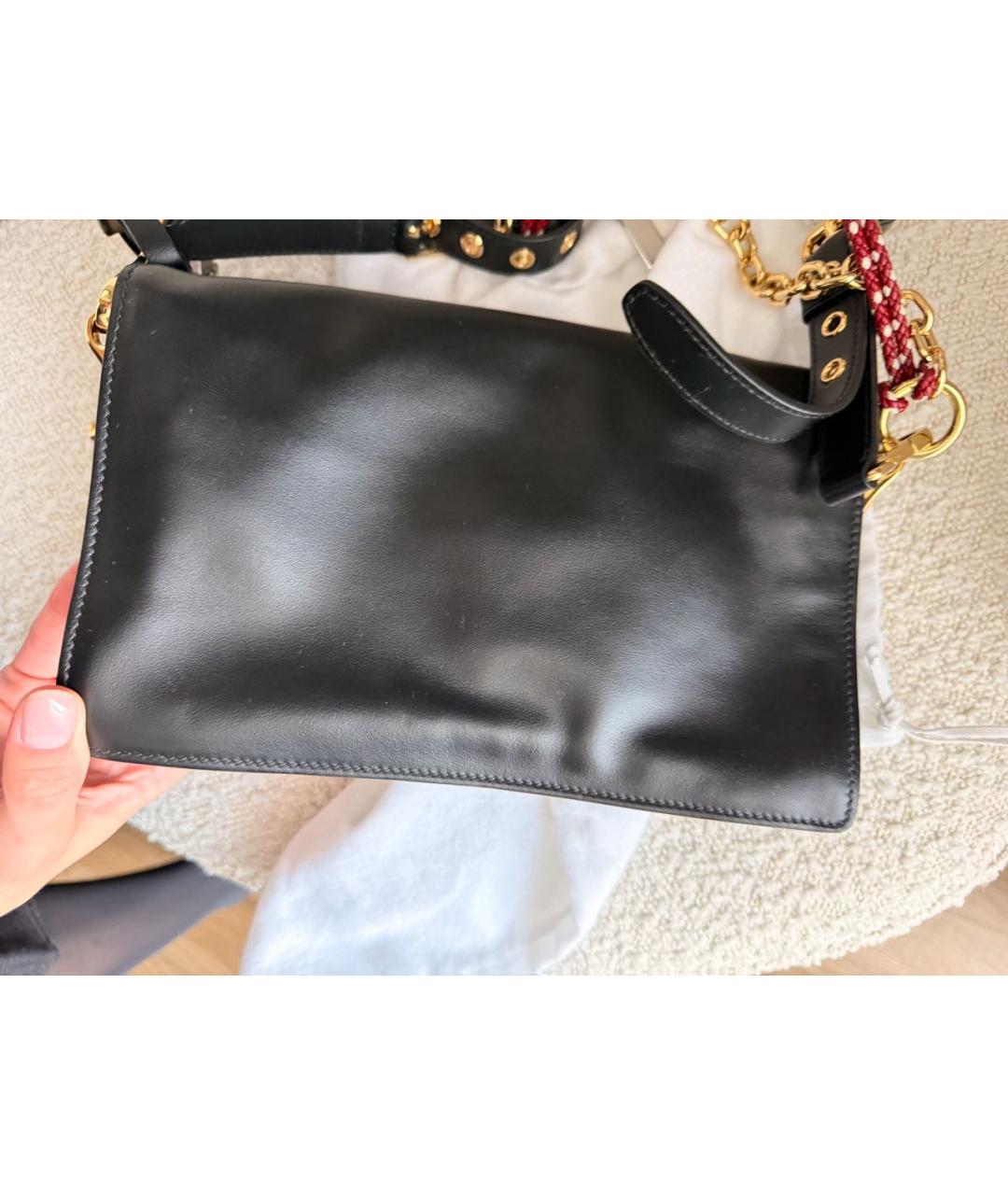 PRADA Черная кожаная сумка через плечо, фото 6