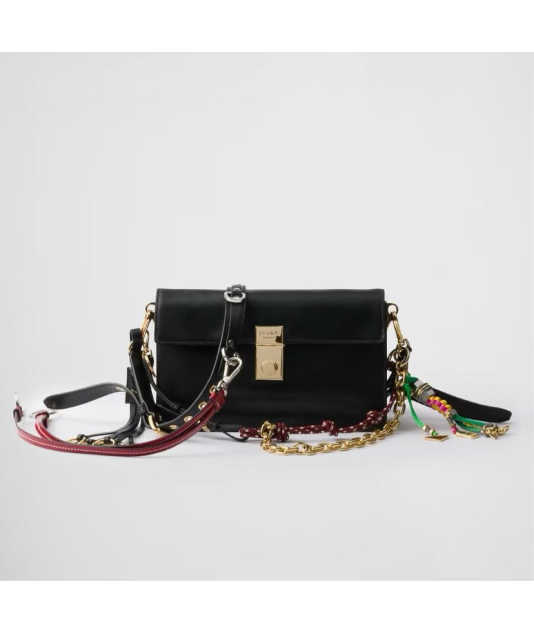 PRADA Черная кожаная сумка через плечо, фото 9