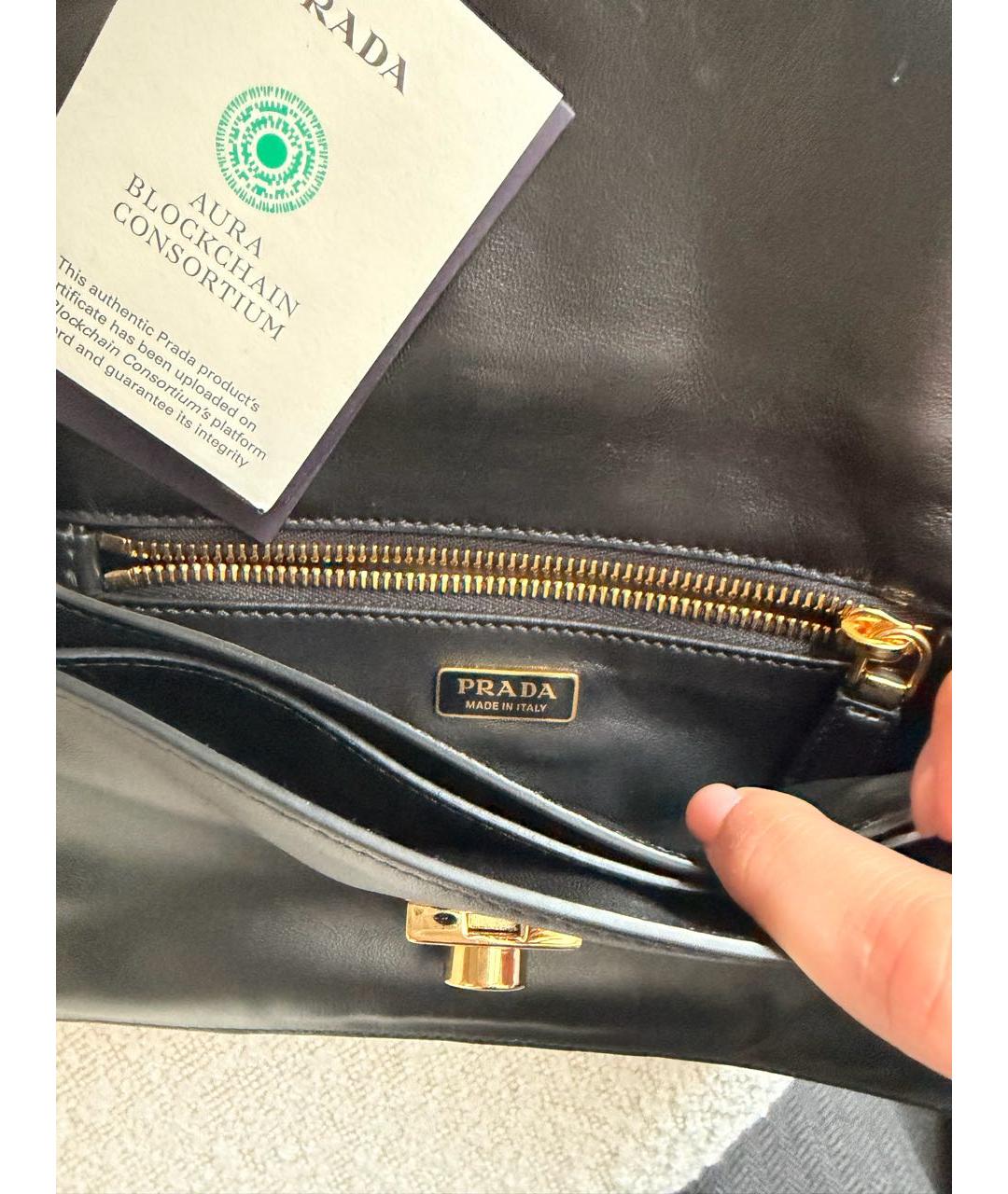 PRADA Черная кожаная сумка через плечо, фото 7
