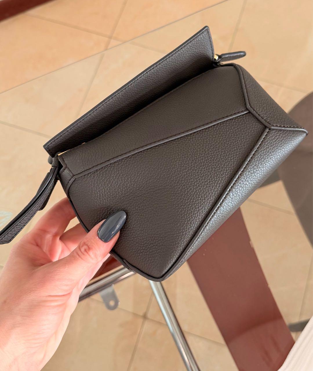 LOEWE Антрацитовая кожаная сумка через плечо, фото 5