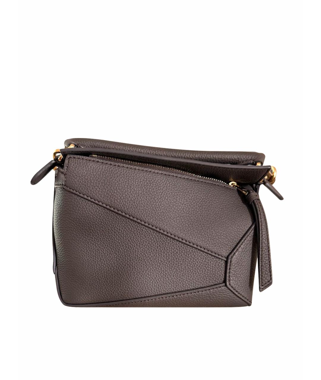 LOEWE Антрацитовая кожаная сумка через плечо, фото 1