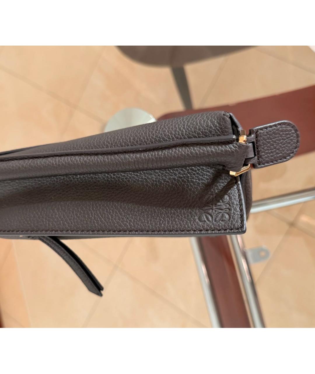 LOEWE Антрацитовая кожаная сумка через плечо, фото 6