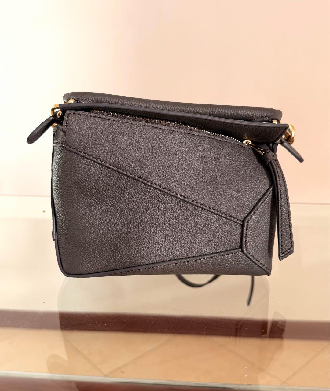 LOEWE Антрацитовая кожаная сумка через плечо, фото 7