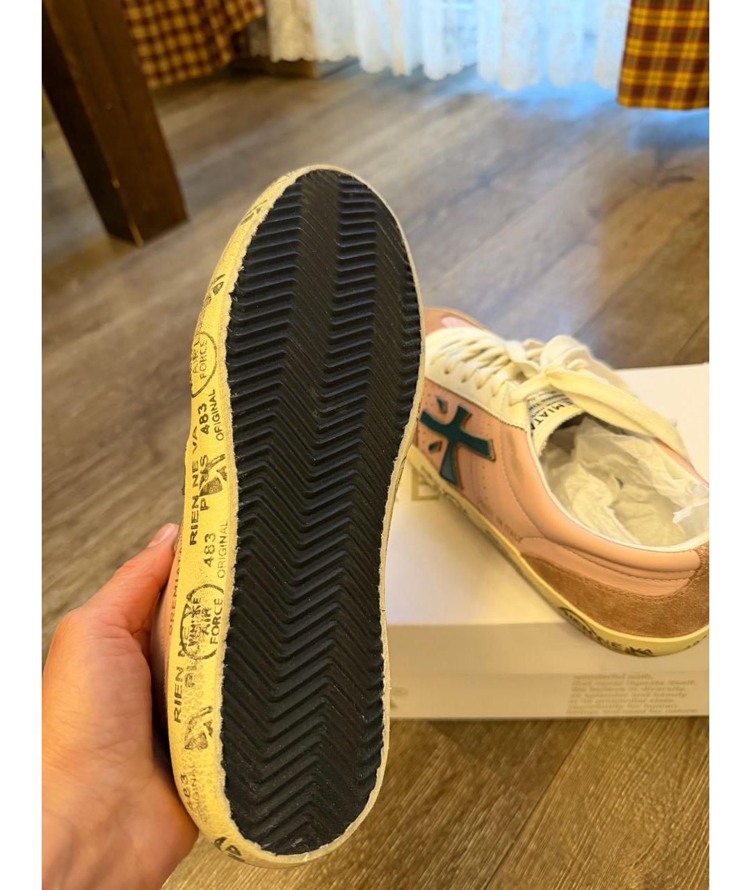 PREMIATA Розовые кожаные кеды, фото 4