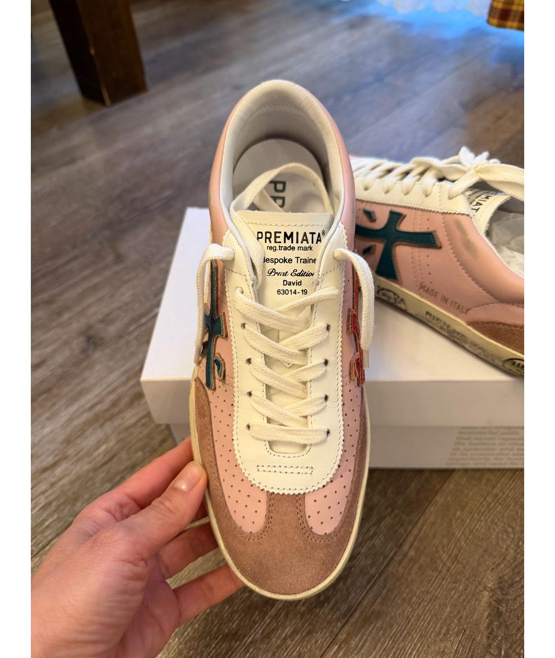 PREMIATA Розовые кожаные кеды, фото 2