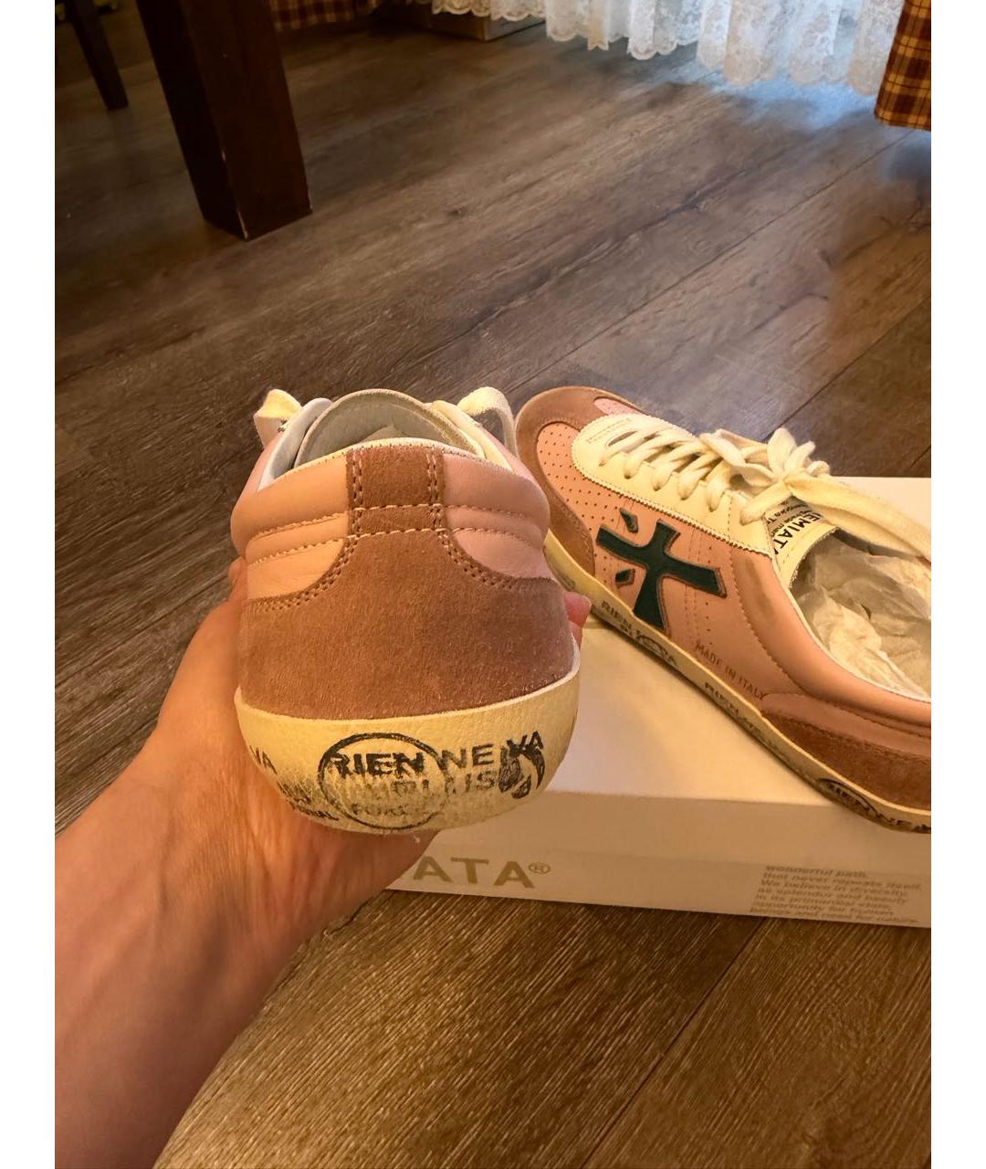 PREMIATA Розовые кожаные кеды, фото 3