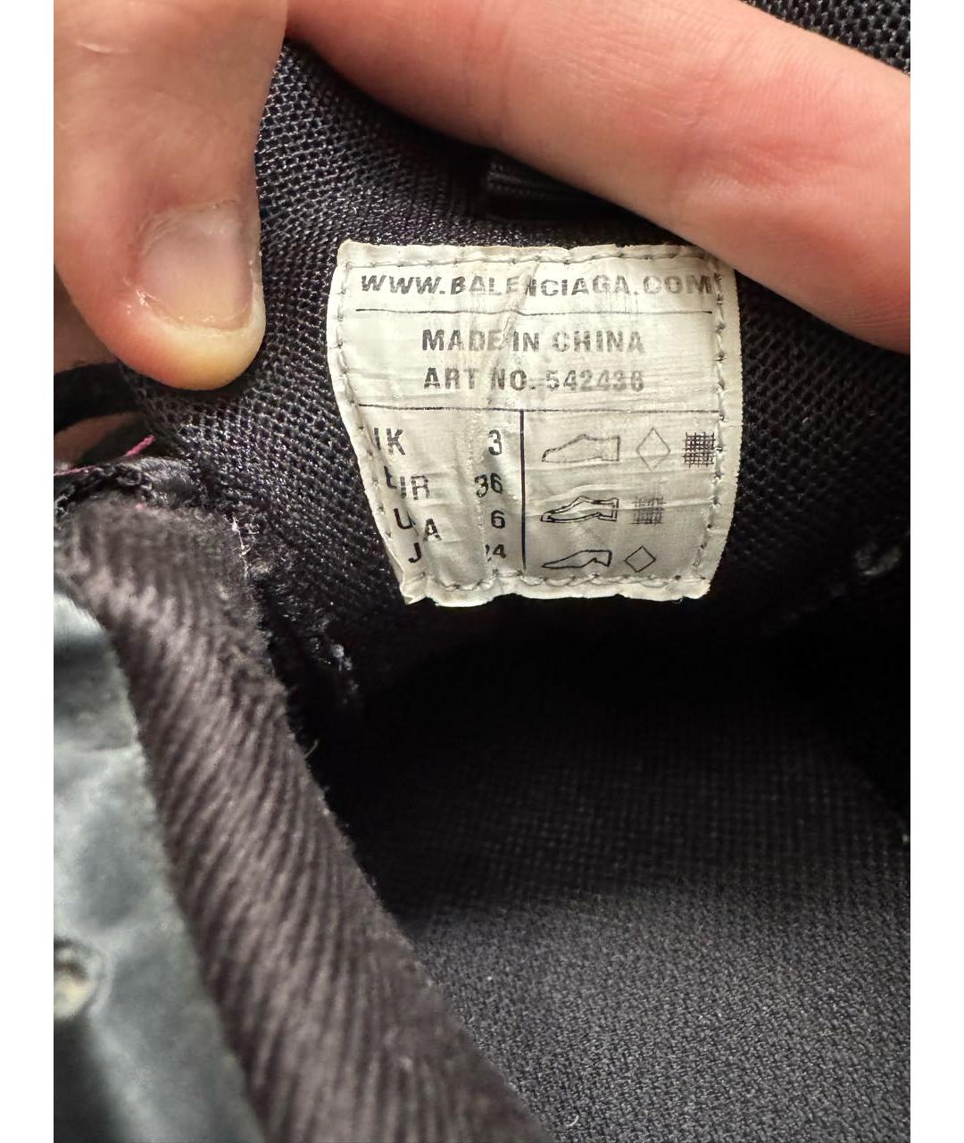 BALENCIAGA Черные кроссовки из искусственной кожи, фото 3