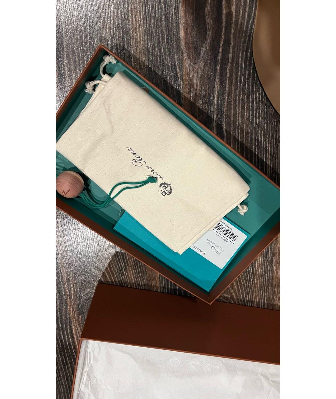 LORO PIANA Бежевые замшевые лоферы, фото 5