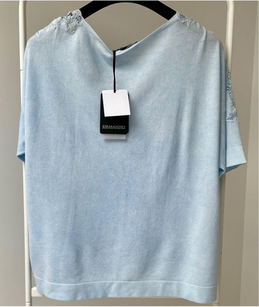 ERMANNO SCERVINO Голубой вискозный джемпер / свитер, фото 5