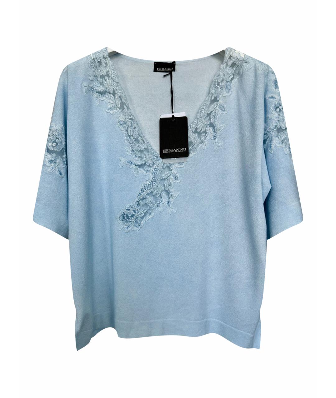 ERMANNO SCERVINO Голубой вискозный джемпер / свитер, фото 1