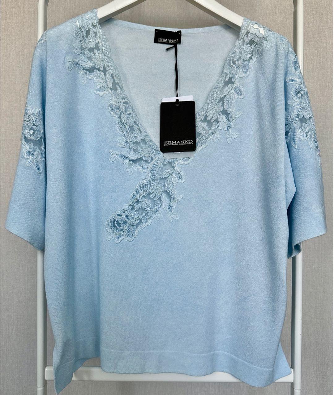 ERMANNO SCERVINO Голубой вискозный джемпер / свитер, фото 7