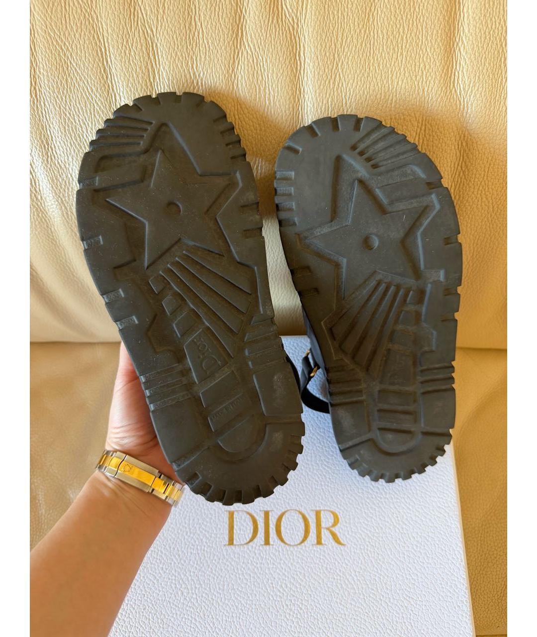 CHRISTIAN DIOR Черные кожаные сандалии, фото 7