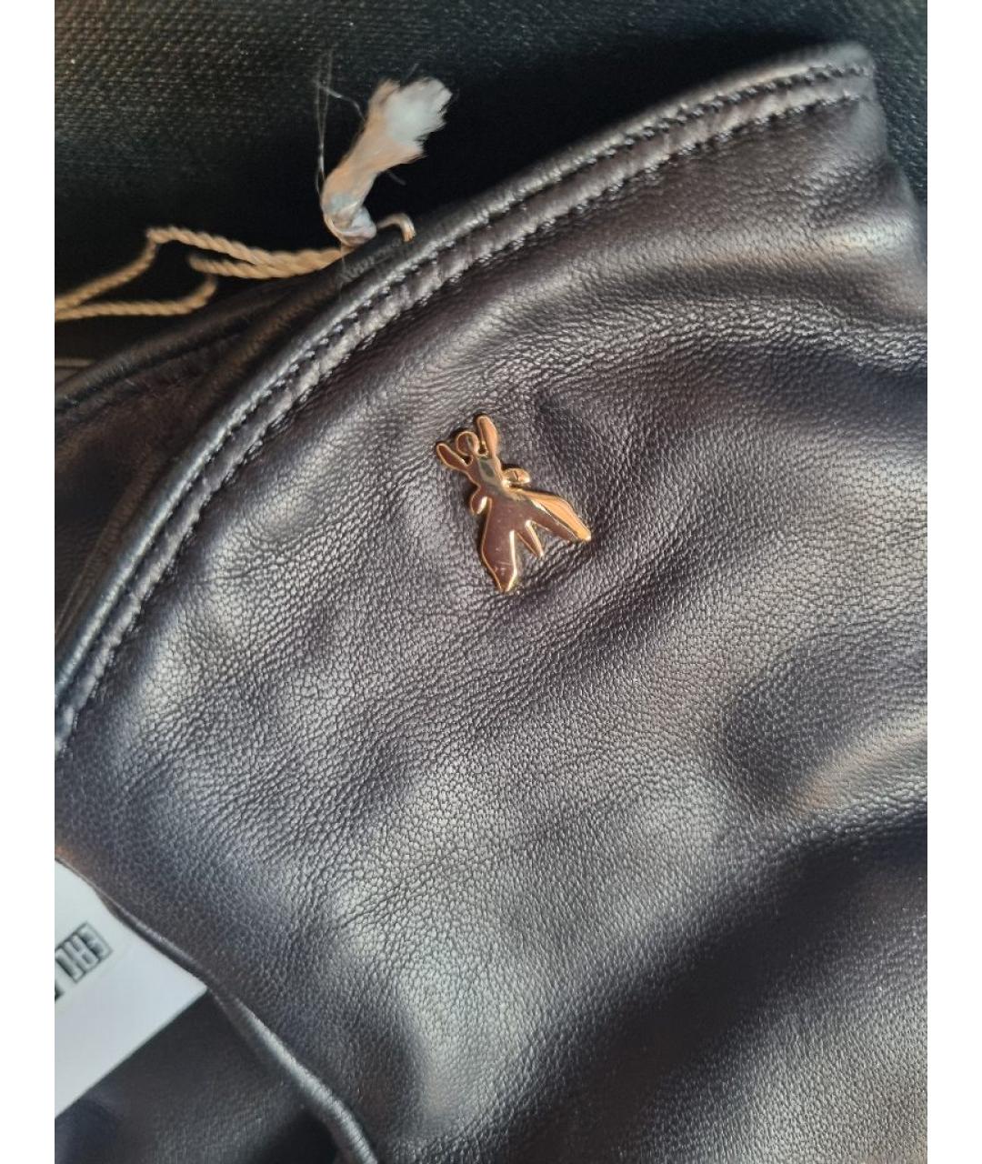 PATRIZIA PEPE Черные кожаные перчатки, фото 4