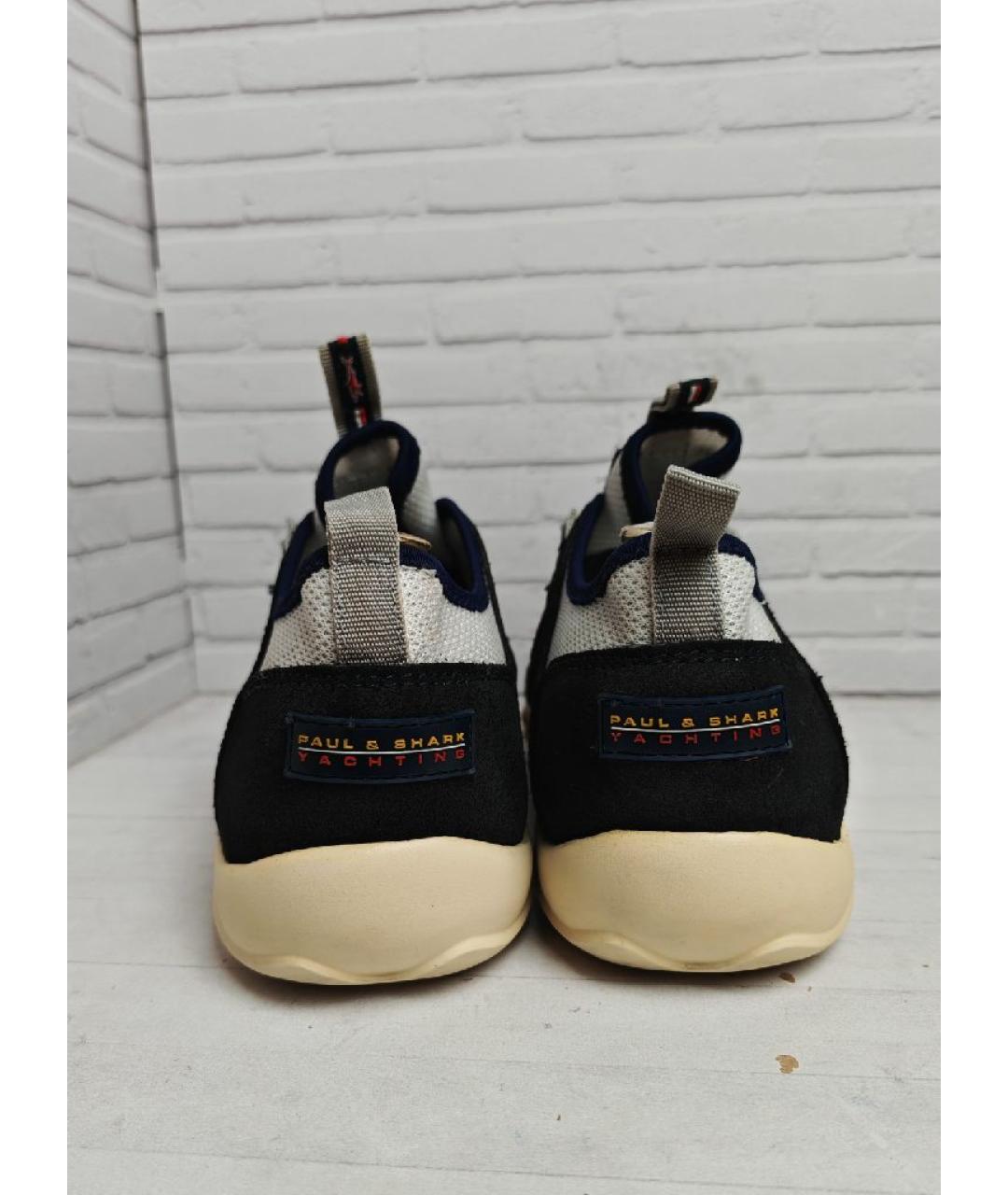 PAUL & SHARK Темно-синие замшевые низкие кроссовки / кеды, фото 4