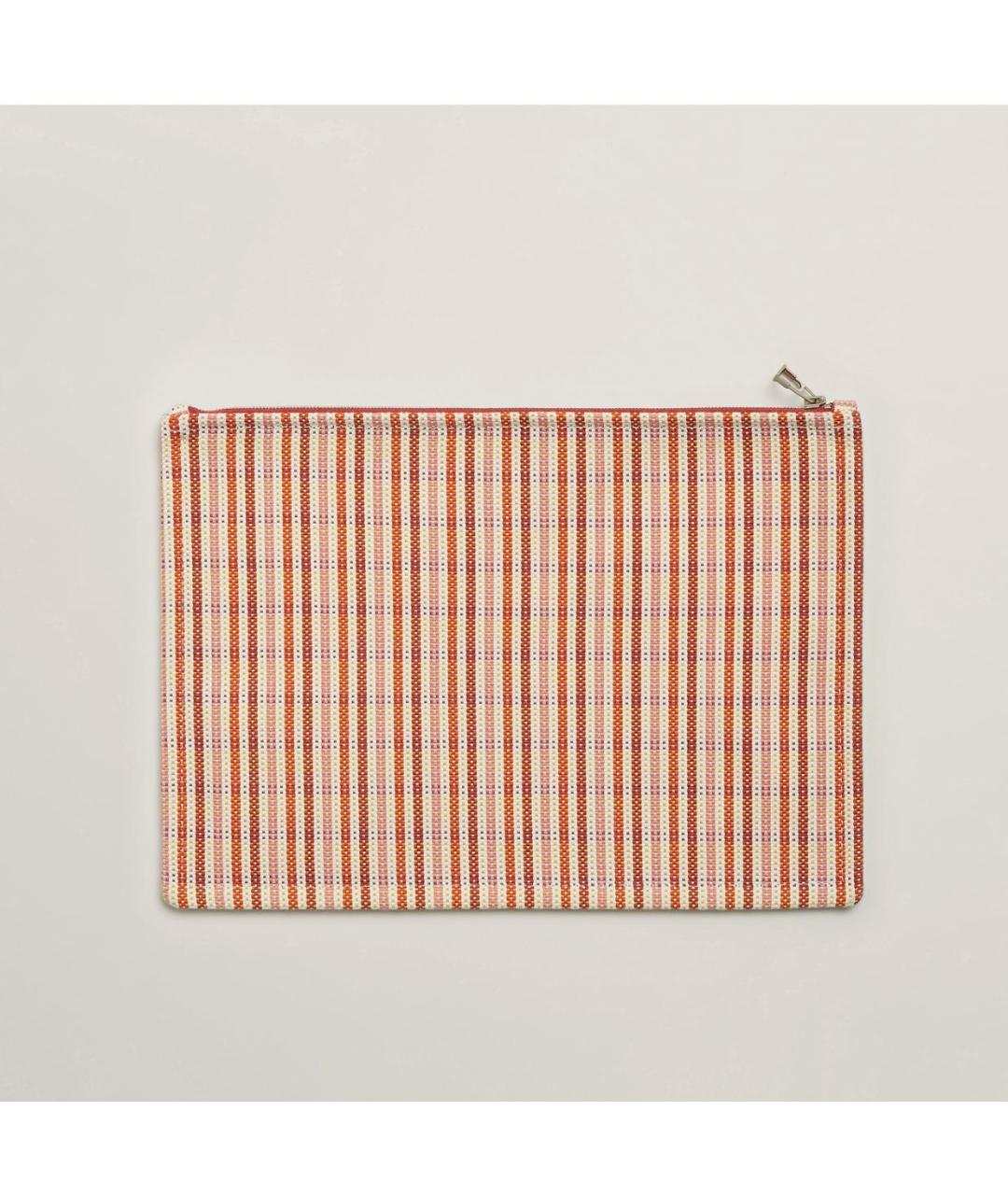 HERMES Оранжевая хлопковая косметичка, фото 3