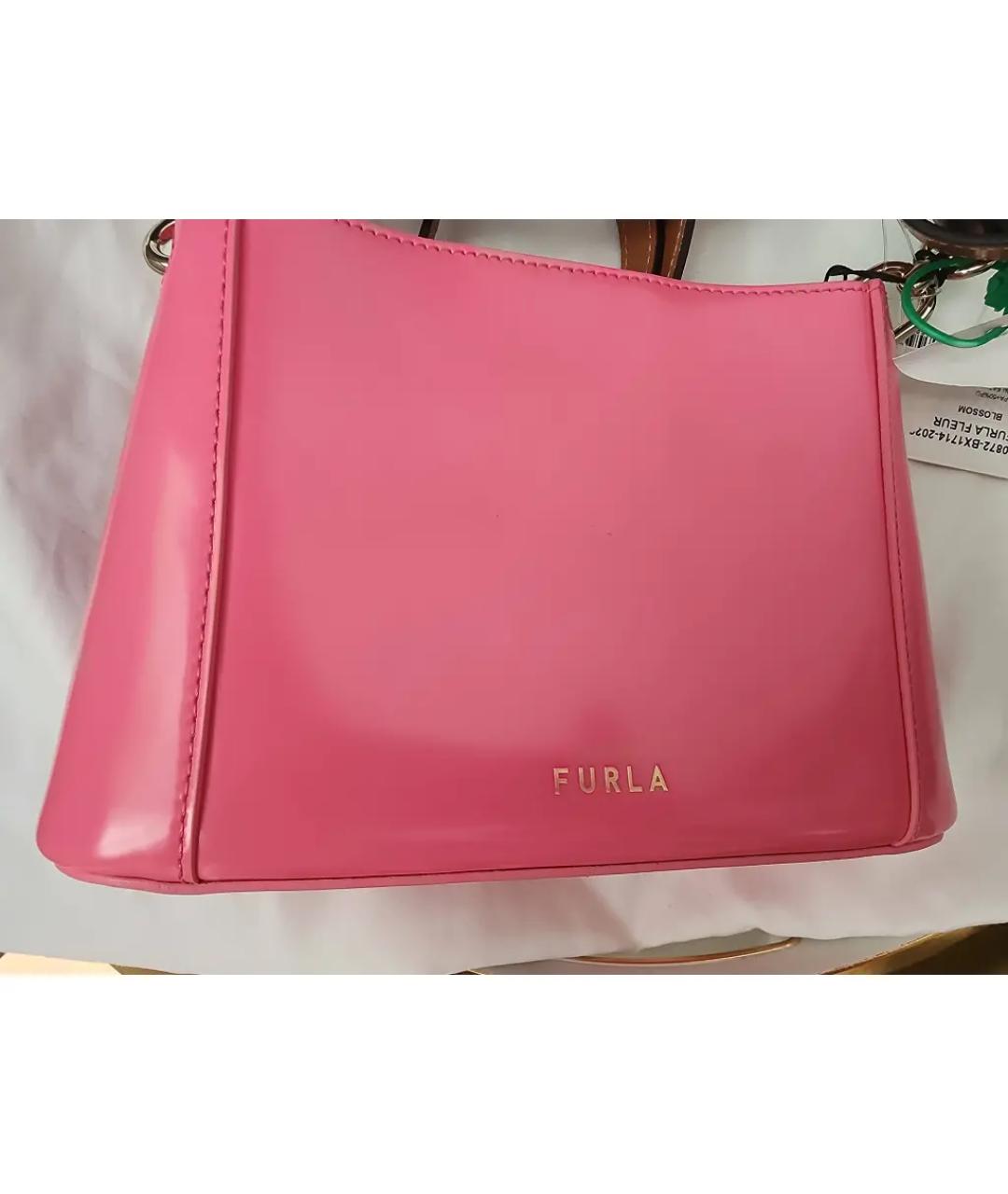 FURLA Розовая кожаная сумка через плечо, фото 2