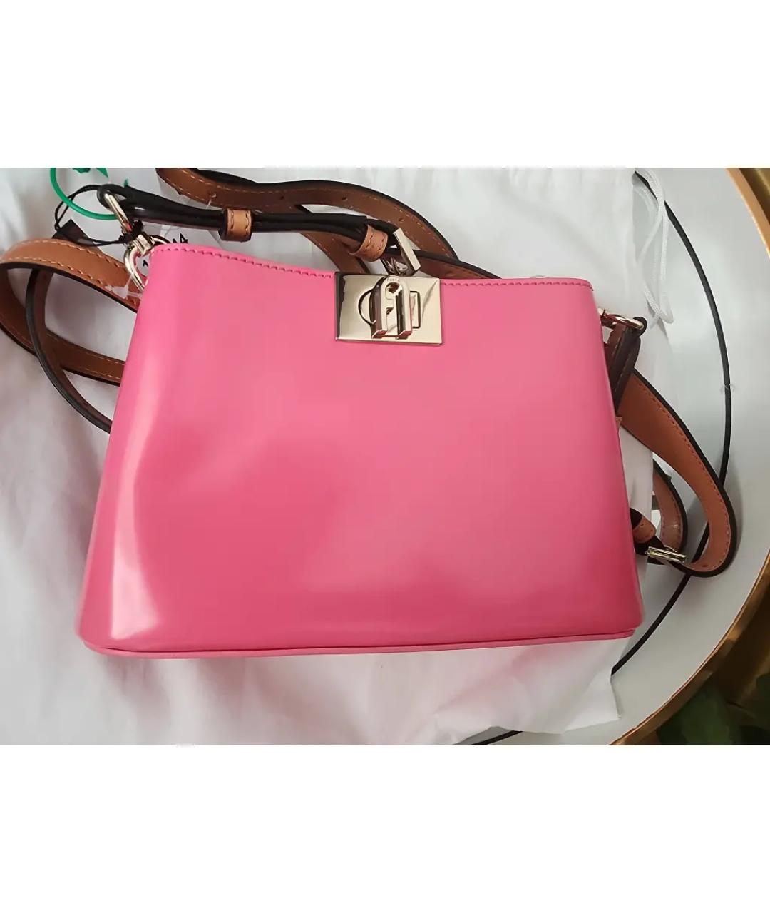 FURLA Розовая кожаная сумка через плечо, фото 3