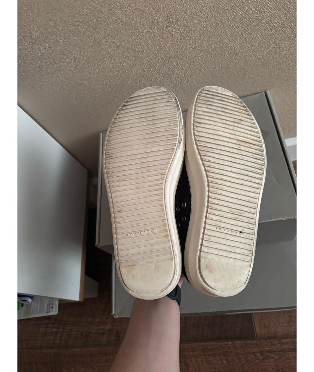 RICK OWENS Черные текстильные низкие кроссовки / кеды, фото 5