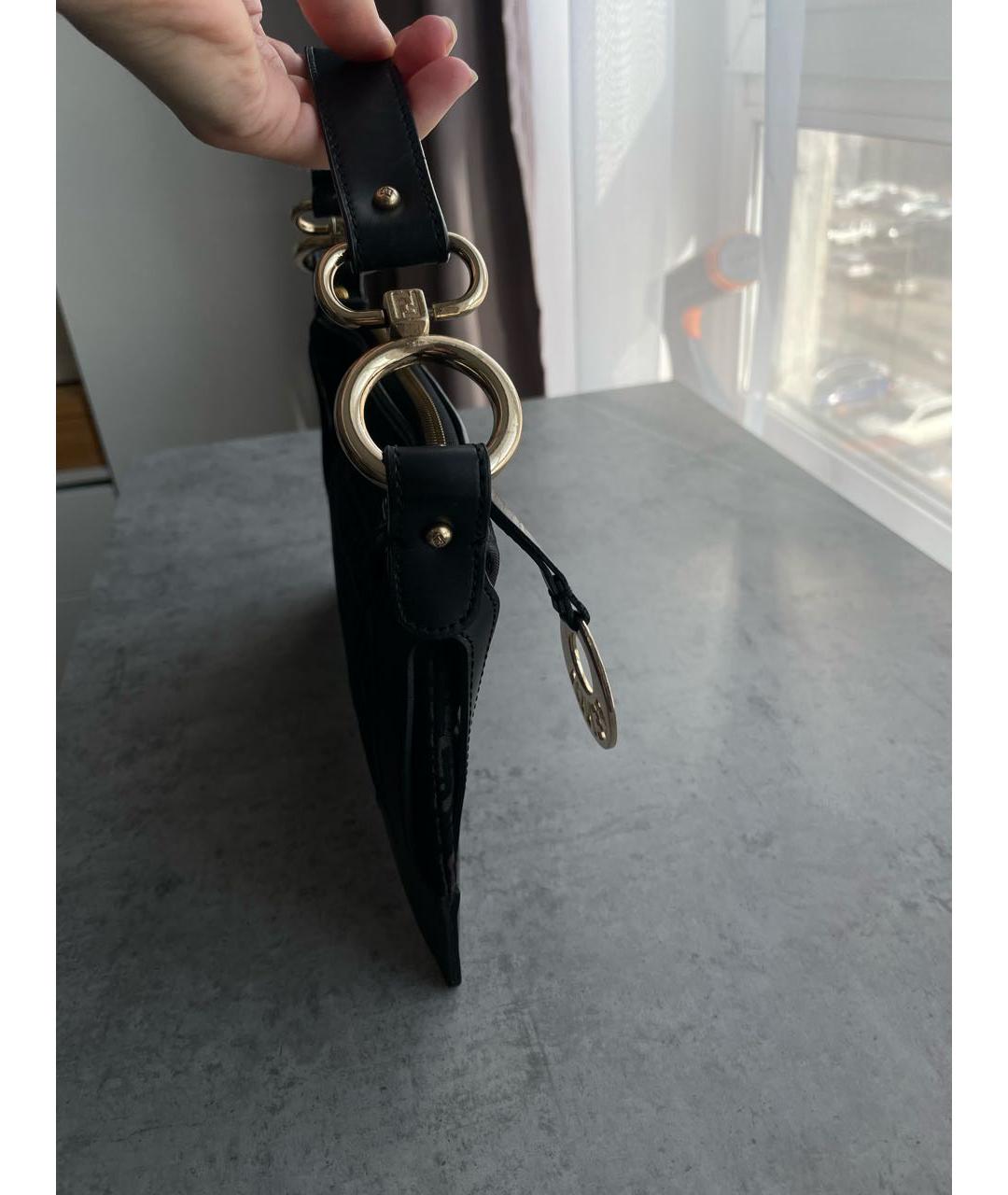 FENDI Коричневая тканевая сумка с короткими ручками, фото 7